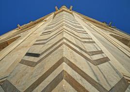 low angle view of marble wall, india, agra, taj mahal