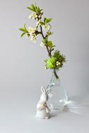 Easter hare decor and flowers