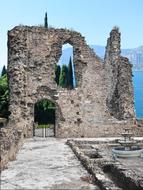 landscape of ruins castle church wall