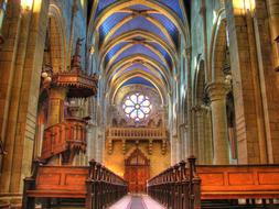 Beautiful church with the colorful ceiling in Switzerland
