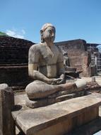 buddha, Ancient Stone statue in Polonnaruwa Vatadage, sri lanka