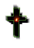 cross jesus green fire