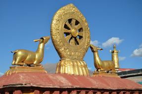Tibet Lhasa Jokhang Temple gold statue