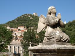 angel in the cemetery on the island of Lastovo