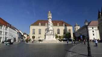 holy trinity Column on square, hungary, budapest