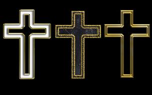 Cross Digital Art Religion gold white