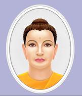 buddha face oval painting
