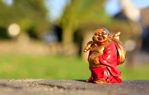 Buddha Statue Religion red gold