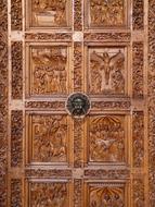 Wood Carving Door Church old