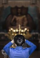 prayer in blurred background