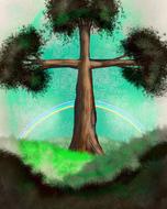 christian tree as a drawing