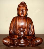 Buddha Wooden figurine in meditation posture