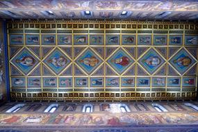 Beautiful and colorful, patterned paintings in the Five Churches in PÃ©cs, Hungary