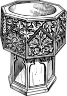 baptism church font drawing