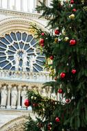 Parisian church at Christmas time