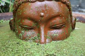 Buddha Garden face statue