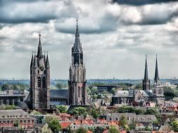 landscape of Delft Netherlands City