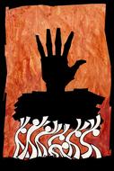 poster red religion hand drawing