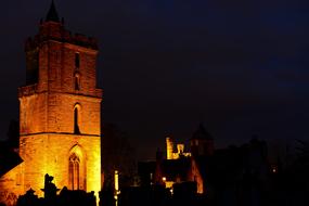 church of the holy rude in scotland at night