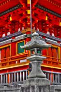 Japan East Temple red background