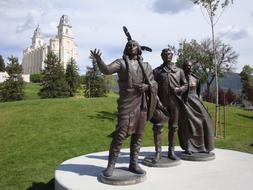 Manti Utah Temple and sculpture
