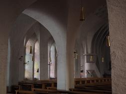 Beautiful interior of the St John the Baptist Church with arches