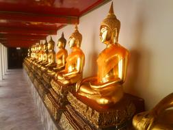 Buddha Thailand Bangkok gold statues