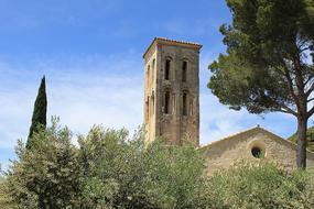 ancient church in southern provence on a sunny day