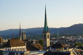 churches in the historic center in zurich