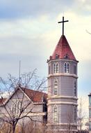 Church Christ on a cloudy day