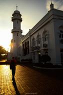 Mosque and Minaret at evening sun, indonesia, banda aceh