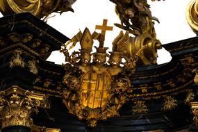 Beautiful, decorated, gold coat of arms in Fulda, Germany