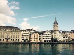 Zurich Limmath River and church