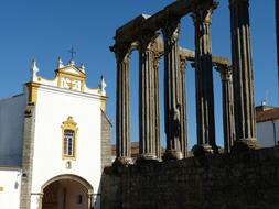 historic center in Evora, Portugal