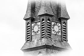 Steeple Clock Church drawing