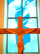 Cross Jesus blue windows
