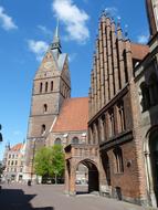 gothic architecture in the historic center of hanover