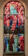 colorful stained glass in Birmingham Cathedral