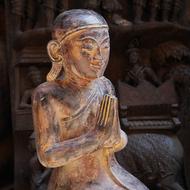 Beautiful gold statue of Siddhartha Gautama, Buddha in Myanmar