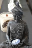Buddha Zen statue grey