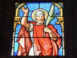 the image of vophne on the stained glass in the chapel