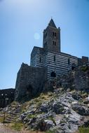 church on a rock in italy