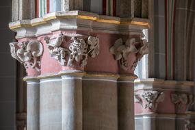 column with patterns in the church