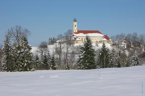 monastery in Reutberg in winter
