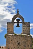 Beautiful, old bell tower of the church in Mallorca, Spain