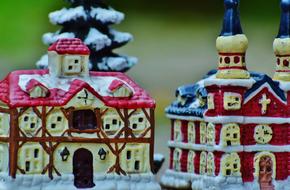 Christmas Village Church ceramic figure