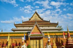 Roof Building Asian blue sky