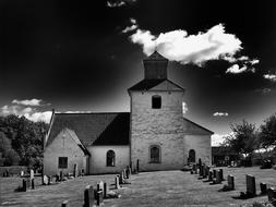 Sweden Church Building black and white
