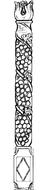 Beautiful, black and white drawing of the ornamental pillar, at white background, clipart