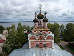 Ostashkov Russia River and church